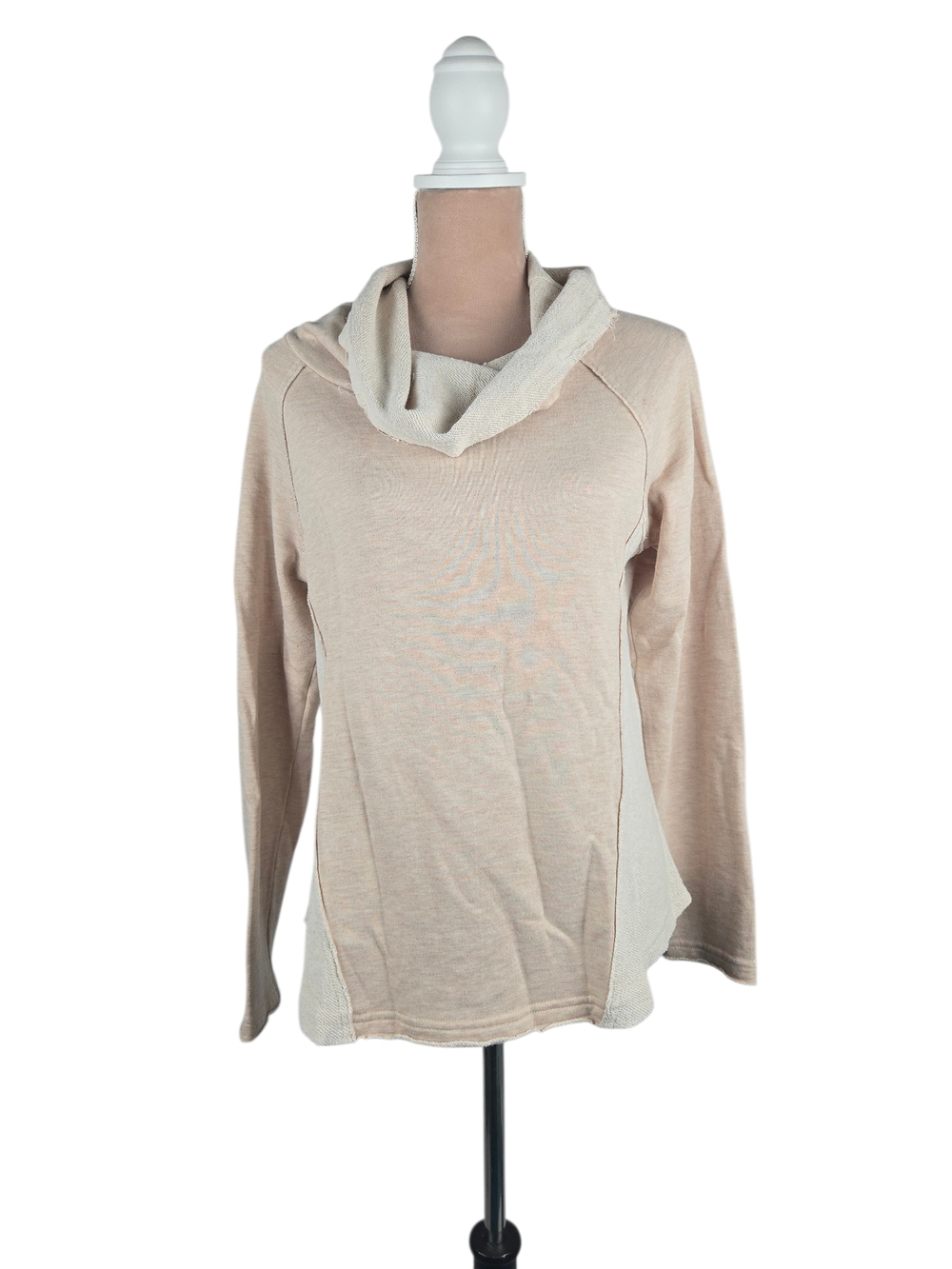 Sundance Cowl Neck Pullover Top Oatmeal Size Small